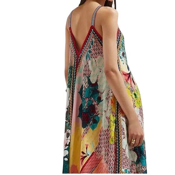 ANTHROPOLOGIE Abstract Print Handkerchief Dress w/ Embroidery Size M New w/ Tag - Picture 8 of 12